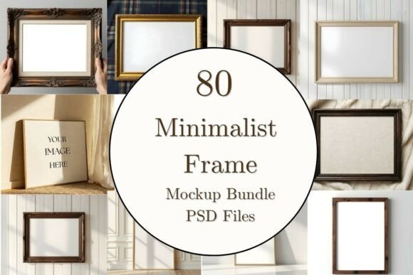 Download 80 Minimalist Wood Frame Mockup Bundle - Minimalist wood Collection