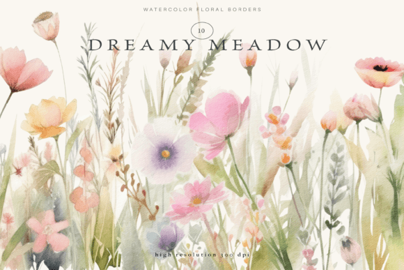Download Wild Flowers Floral Border Clipart Set - Wild flowers Collection