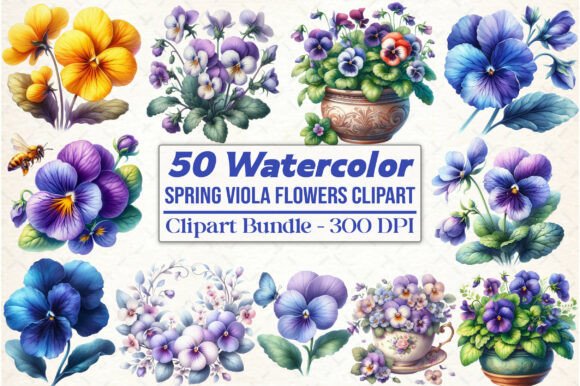 Download Spring Viola Flowers Sublimation Clipart - Flowers sublimation Collection