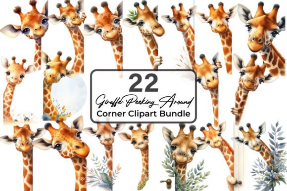Download Giraffe Peeking Around Corner Clipart - Giraffe Collection