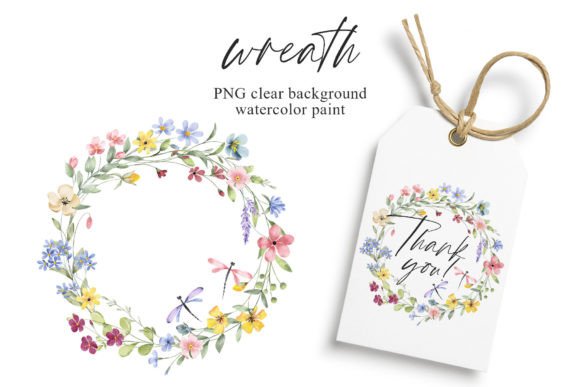 Download Wreath, Watercolor Wild Flowers, Frame. - Wild flowers Collection