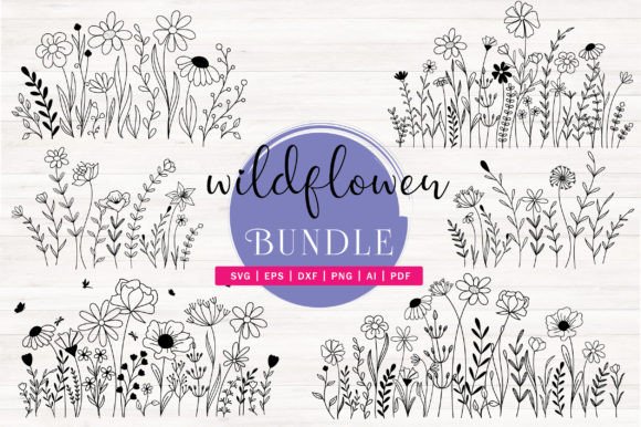 Download Wild Flowers Outline Ilustrator - Wild flowers Collection