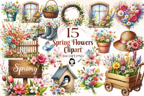 Download Spring Flowers Sublimation Clipart - Premium Resources